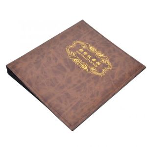 Boîtes Coin Collection Livre 3 Hole Coin Album Paper Money Banknote Collection Pu Leather Cover Collectting Money Box