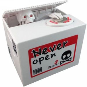 Boîtes créatives argent d'économie de sauvegarde de porcgy bancs fantômes moneybox avec du crâne sauté squeleton main monnor automatique voler bébé enfant enfant cadeau