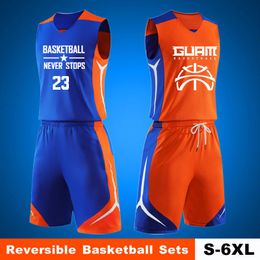 Cajas de baloncesto personalizado Jersey Youth College Uniformes de baloncesto reversible Hombres Kit de baloncesto seco rápido Camisetas de baloncesto