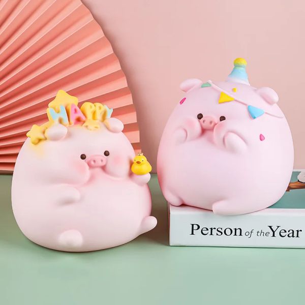 Boîtes Tirelire cochon mignon pour enfants, décoration de chambre à coucher, boîte de rangement de pièces de monnaie, pot d'économie d'argent, cadeaux d'anniversaire, décor de table