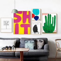 Boîtes d'œuvres d'art de David Shrigley, léopard, lapin, baleine, affiches imprimées, peintures sur toile, images d'art murales abstraites nordiques pour la décoration de la maison