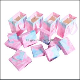 Dozen display sieraden mode marmeren print diy handgemaakte sieraden doos gradi￫nt cloud cadeau verpakking papier kast kleine verse ketting oorbellen