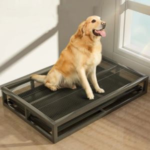 Boîtes de toilettes intérieures pour chiens, toilettes d'entraînement pour chiens, en acier inoxydable, pour grands chiens, bacs à litière pour entraînement de chiots, accessoires pour animaux de compagnie