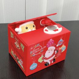 Boîtes électroniques Piggy Bank Toy Box Box Coins Sauvegarde Boîte ATM Banque sûre Box Santa Claus Snowman Automatique Vol Coin Children Gift