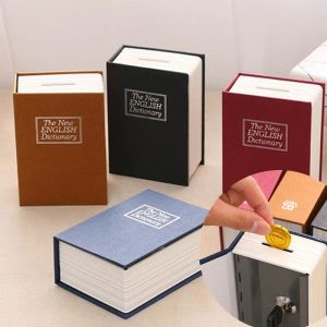 Dozen Engels Dictionary Shape Money Saving Box Safe Book Coin Piggy Bank met belangrijke contante munten Saving Boxes Lockup Storage Box