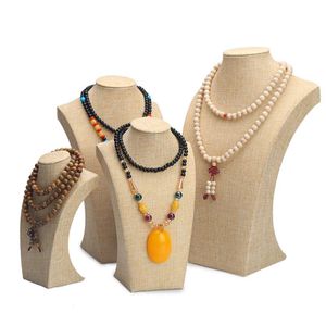 Dozen mode luxe model buste show exposantopties fluweel sieraden display ketting hangers mannequin stand organisator gele maat