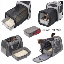 Boîtes Pliable extérieur chat litière boîte Oxford tissu rectangulaire voyage chaton chiot toilettes Portable étanche avec pelle produit pour animaux de compagnie