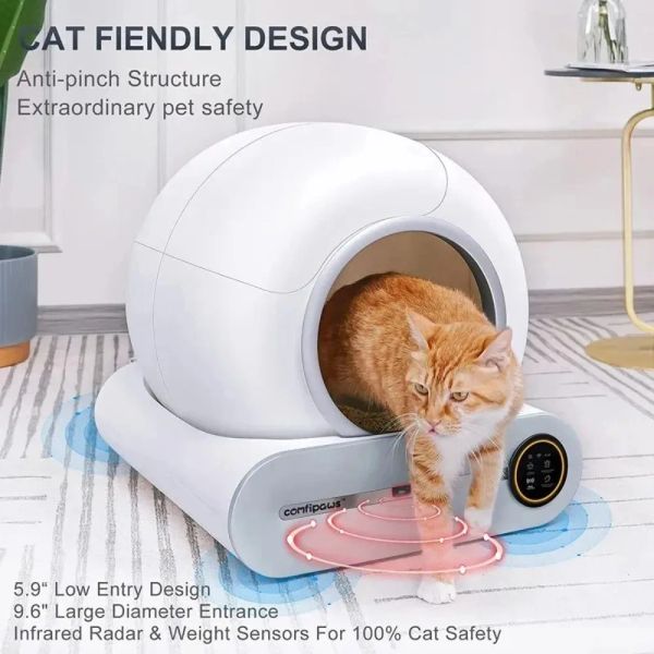 Cajas Inodoro automático completamente cerrado para gatos, desodorización eléctrica, inodoro para gatos contra salpicaduras, cuñas, caja de arena para muebles, productos para mascotas