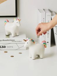 Boxes Ins Popular Nordic Desktop Organizer Cartoon Animal Unicorn Money Box Rangement Coin Storage Mute Ceramic Piggy Bank for Kids