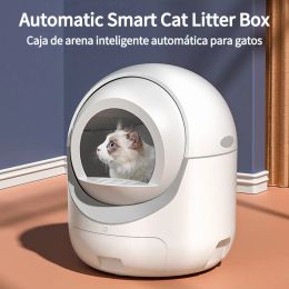 Boîtes Enclos Intelligent Bac à litière pour chat Bac à litière pour chat intelligent automatique Meubles autonettoyants Caja De Arena Para Gatos Produits pour animaux de compagnie