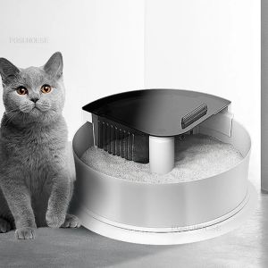 Boîtes intelligentes entièrement automatiques pour chats, déodorant, bassines pour chat, pelle automatique surdimensionnée, bac à litière anti-éclaboussures, produits pour animaux de compagnie