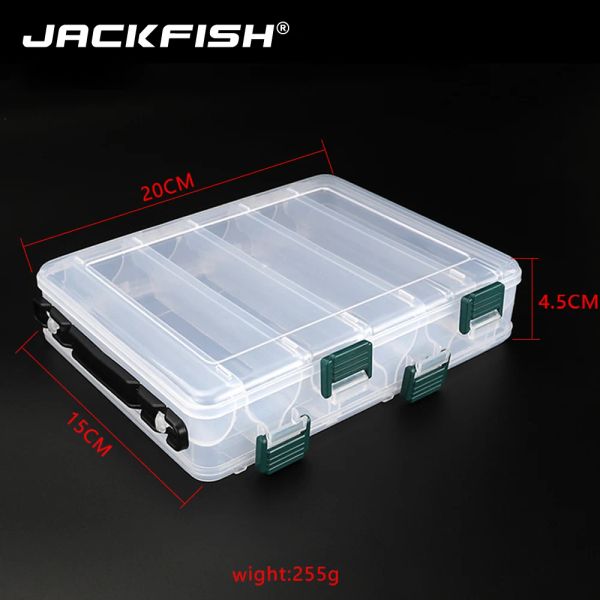 Boîtes Jackfish Double couche PVC Boîte de pêche 20cm * 15 cm BAIT Rangement Boîte de pêche à la pêche Boîte de pêche outil de pêche à la carpe