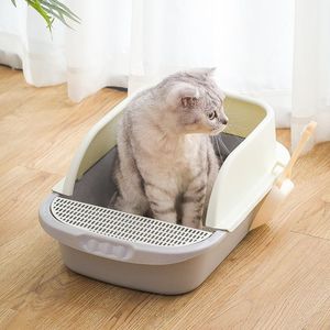 Bakken Groot Extra Groot Halfgesloten Zandbak Kattenbak Toiletten Antibelt Zand Isoleren De Geur Toilethuis voor Katten