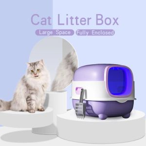 Boîtes à litière de chats de grande taille entièrement fermées de déodorant pour les déodorants CAPACITÉ CAPACITION OPPENSÉE FLUS