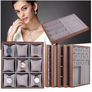 Dozen Mordoa Houten Horloge Display Box Sieraden Ring Oorbel Organizer Houten kist Horlogeopslag Verpakking Geschenkdozen Sieradendoos