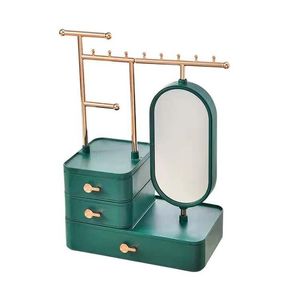 Boîtes de rangement avec 4 panneaux de ventilateurs, présentoir pliable pour boucles d'oreilles, goujons, colliers, bijoux, support d'étagère, organisateur, boîte de rangement