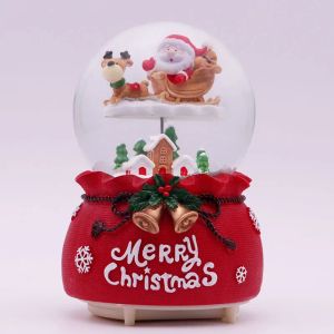 Dozen nieuwe kerstmuziek doos decoraties kerstboom oude man crystal ball zegent tas creatief cadeau sneeuwlichten carrousel