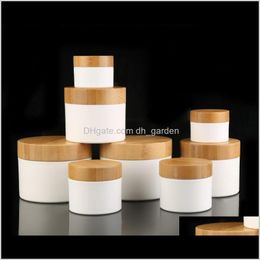 Dozen PACKING Office School Business Industrial Drop Deview 2021 30G 50G 250 g 150 ml/150 g lege high-end houten deksel pot pp pot, plastic wh