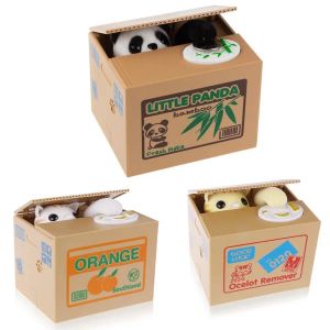 Boîtes Panda Chat Voleur Tirelires Jouet Tirelires Cadeau Enfants Tirelires Automatique Volé Pièce Tirelire Boîte D'économie D'argent Tirelire