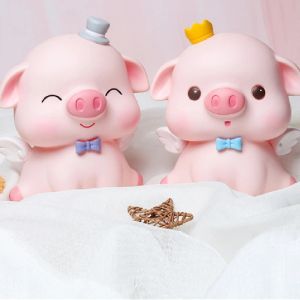 Boîtes Piggy Bank For Kids Chadow Decoration Cartoon Angel Pig Money Boxes Coins Sauffement Case de l'argent