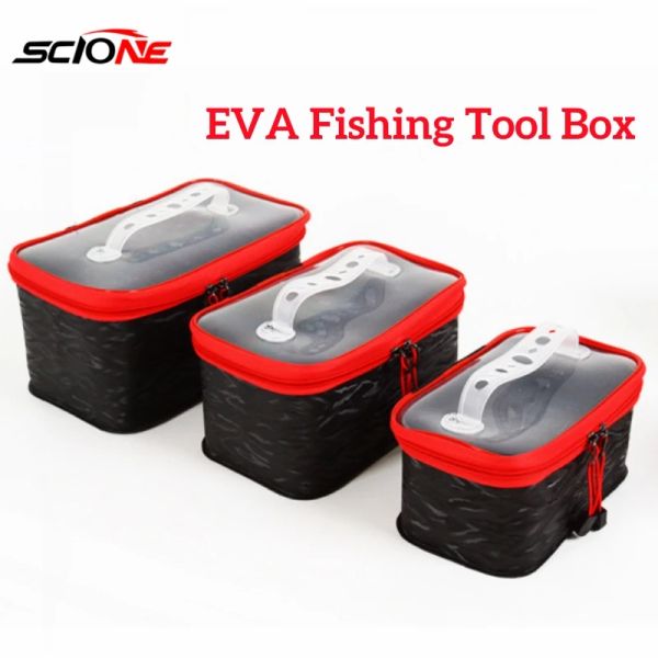 Cajas Caja de herramientas de pesca EVA portátil, bolsa de almacenamiento de cebo de pesca, cubo para peces vivos, tanque de agua, aparejos de pesca para acampar, caja de peces vivos XA154G
