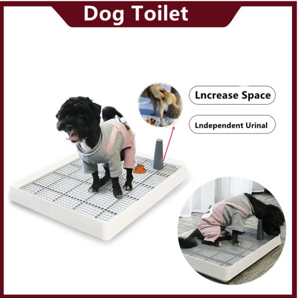 Boîtes de toilettes portables pour animaux de compagnie, entraînement d'intérieur pour chat et chien, plateau en plastique avec colonne, facile à nettoyer, fournitures d'intérieur pour animaux de compagnie