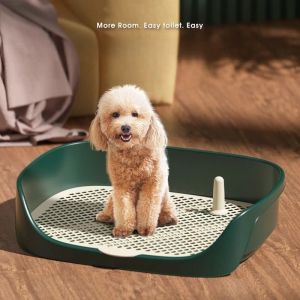 Boîtes portables Pet Toliet Training Plastique avec pilier un tapis de toilette Formation Potty Dog Taft Tray Trainet Traineur Urin