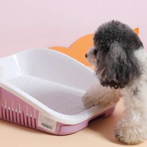 Boîtes Chiot Pipi Toilette Pour Chiens Poo Pad Portable Chien Pot Formation En Plastique Plateau Sanitaire Chat Avec Pilier Tapis De Toilette Accessoires Pour Animaux De Compagnie