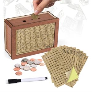 Boîtes Retro Wood Piggy Bank for Wooden Money Box avec compteur de décoration de décoration d'épargne Numéros de cible Japonais STOCKAGE CADEAU ADULT