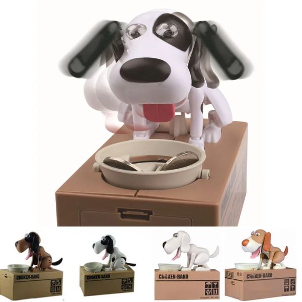 Cajas Robóticas Dog Banco Canino Caja de dinero de dinero Banco Autolatía Automática Moneda Piggy Bank Money Saving Box MoneyBox Regals para niños