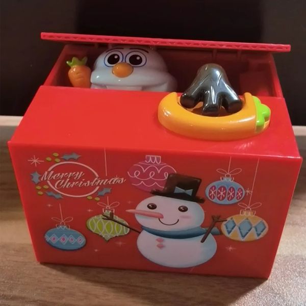 Cajas Santa Claus Muñeco de nieve Hucha Robo automatizado Dinero Hucha Hucha Caja de dinero Caja de ahorro de dinero Regalos de Navidad para niños