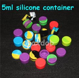 Boîtes Conteneurs de cire antiadhésifs en silicone de qualité alimentaire 42 couleurs 3 ml 5 ml 7 ml mini pots cireux Dab étui à concentré approuvé par la FDA9664259