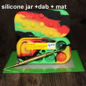 dozen siliconenolieconcentraat container voor niet-kleverige mini-bho-extractpad siliconen schar wax containers rubberen gladde pot LL