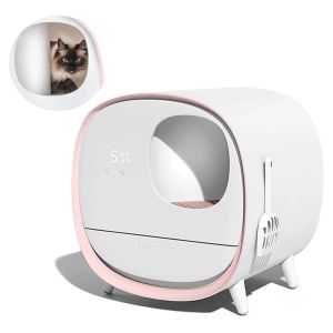 Cajas Smart Cat Litter Box Desodorant Inodorero Inhodor Autoinscrutación Automática Suministro de mascotas completamente cerrada Suministros de mascotas Arenero Gato