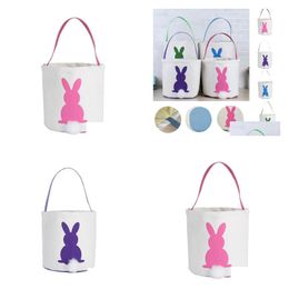 Boîtes Storage 2021 Burlap Pâques Pankets de lapin bricolage Bags de lapin Bags de jute Panier d'oreilles de jute Publier Oeufs Drop Livraison Baby Kids Maternity Nu OTP5E