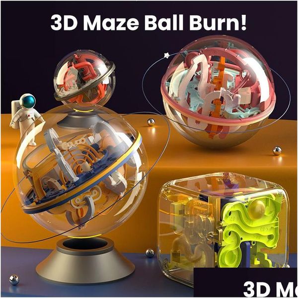 Boîtes Storage 3d Puzzle Ball Maze Toy Enfants Challenge Challenge Forme Game Labyrinth Montessori NCE CADICATEUR DE TRAPE 230922 DROP DIVRION OTLCK