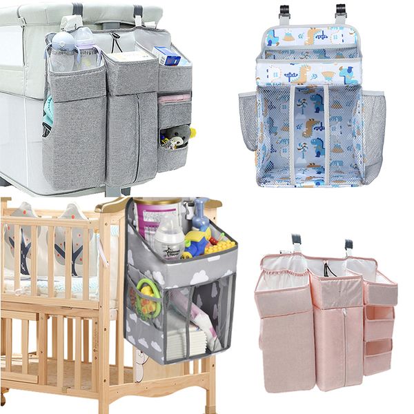 Boîtes de rangement bébé lit organisateur sacs suspendus pour né enfants berceau couche-culotte stockage soins infantile literie soins infirmiers 230829