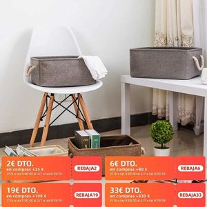 Boîtes Storage # Nouveau panier de rangement en tissu en lin pliant