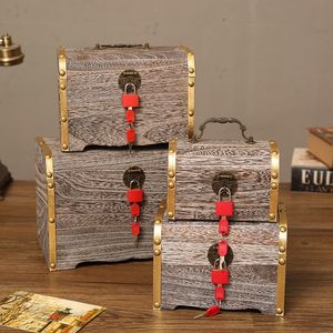 Cajas de almacenamiento de artículos diversos Stirage con cerradura de seguridad decoración del hogar hucha Retro caja de dinero habitación de los niños moneda de escritorio 230411