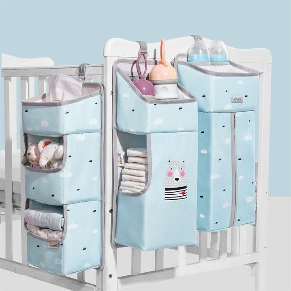 Boîtes Storage # Sunveno Berceau Organisateur pour bébé suspension Sac de rangement Vêtements Caddy Essentials Diaper Nappy 230810