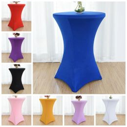 Dozen staart spandex tabel covers trouwfeest decoratie doek lycra high bar banket hotel verjaardagshow kleur leuk