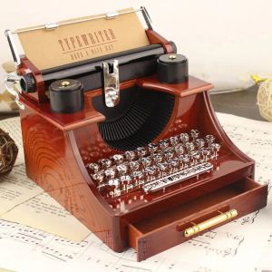 Dozen typemachine Music Box Decor Creative Retro Desktop Ornamens Coffee Shop Musical Boxes Home Office Decor Decor Birthday Wedding Gift