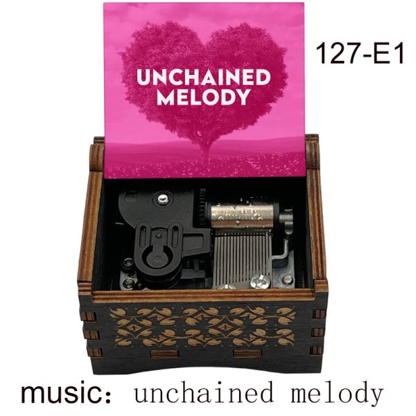 Cajas Melodía Unchained Música mecánica Regalo de madera Diy para esposa Novia Novio Año nuevo Año Nuevo Valentín de San Valentín Regalo