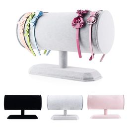 Dozen Fluwelen Sieraden Hoofdband Showcase Haar Clip Organizer Houder Afneembare Tbar Display Stand Rack Sluiting Houder Cadeau Voor Vrouwen Meisje