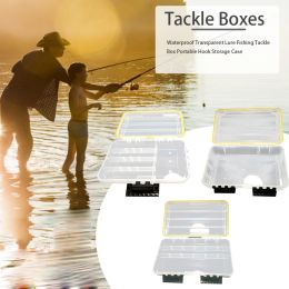 Dozen waterdichte draagbare transparante lokaas visserij tackle doos multifunctionele aas haak pailletten opbergdozen kast organisator accessoire