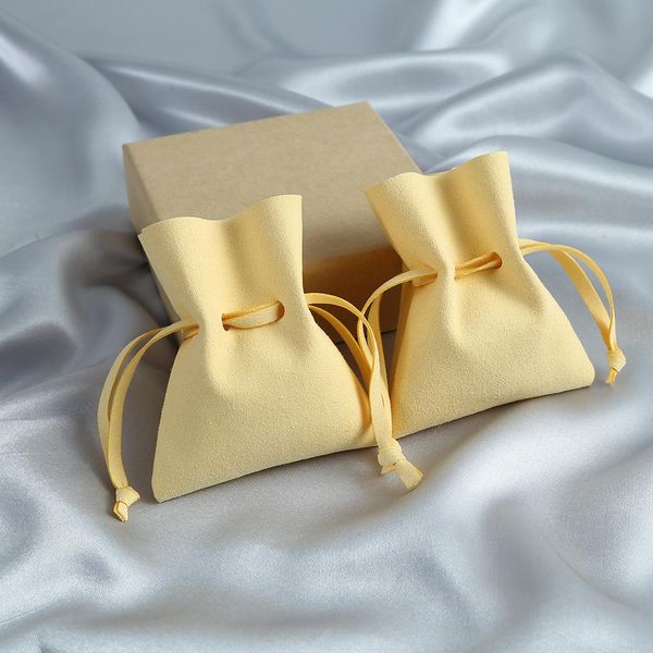 Boxes Wholesale 2022 Hot Sale Jewelry Placons à crampons Sac d'emballage de champignon jaune Storange Storange pour le cadeau de la fête de mariage