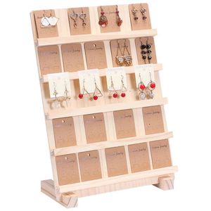 Cajas de madera para pendientes, soporte de exhibición para brazalete, estante de 2/3/4/5 capas, soporte para billetera para teléfono móvil, marco Simple Vertical desmontable