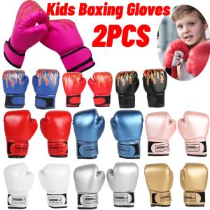 Boxing 2pcs gants de boxe pour enfants Pu Leather MMA Fighting Gants Sac de poinçonnage Kickboxing Gants thaï Professionnel pour enfants