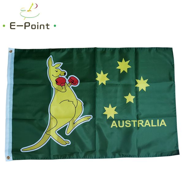 Boxe Kangourou Drapeau Australie Jour 3 * 5ft (90cm * 150cm) Drapeau en polyester Bannière décoration volant maison jardin drapeau Cadeaux de fête