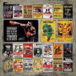 Plaque en métal de boxe The Fight Boxing Vintage Plaque Tin Sign Sport Metal Poster Fer Peinture Stickers Muraux pour La Maison Boxe Gym Décor Affiche Personnalisée 30X20CM w01